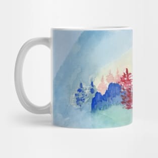Blue Paradise Watercolor Painting Mug